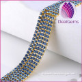 wholesale DIY rhinestone chain facted glass 2.4mm mixed color for costume bags shoes